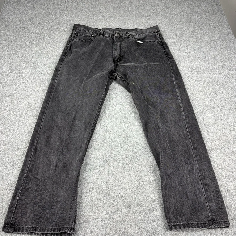 Levi's 505‎ Jeans Mens 38x30 (Fits 36x29) Black Wash Straight Leg Denim Casual
